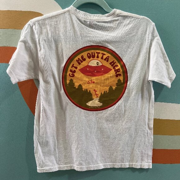 "get me outta here" white tee (image on back) (size M) - Picture 5 of 5